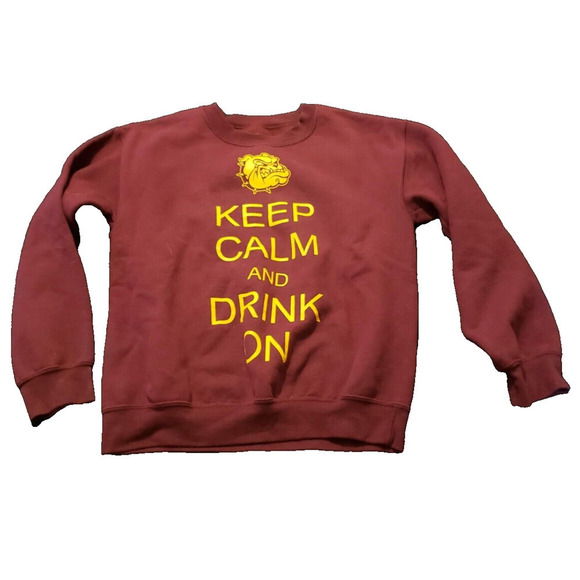 UMD University Minnesota Duluth Bulldogs Small Maroon Pullover Sweatshirt Gildan - Picture 3 of 5